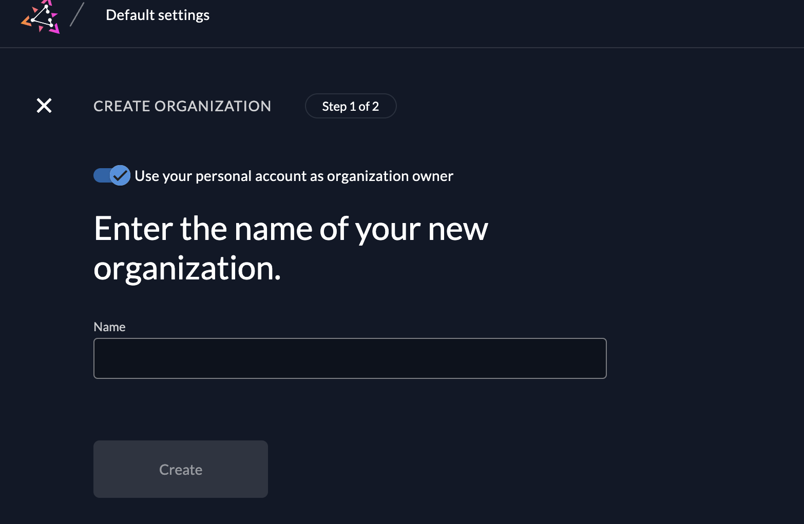 MultiTenancy - Create New Organization